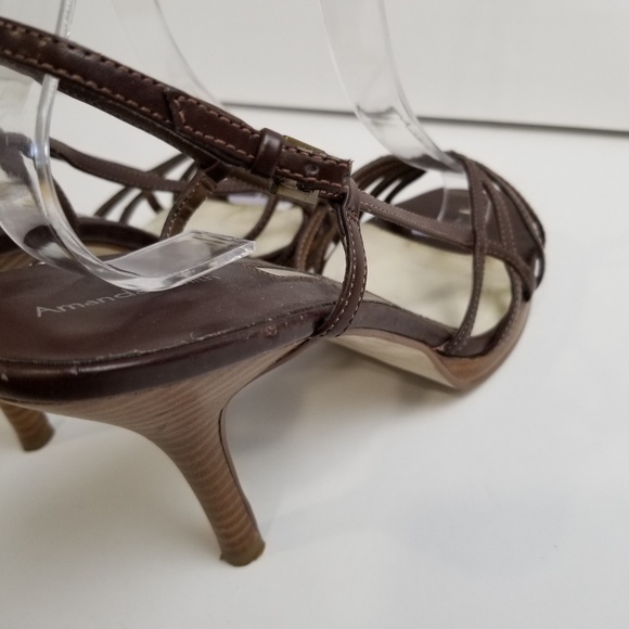 Amanda Smith strappy Heel Sandals Brown Size 8M - Picture 7 of 8
